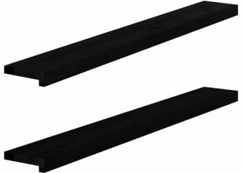 Parapety 2 szt. ciemnobrązowy 120x15x2 cm lite drewno dębowe WM-4009170