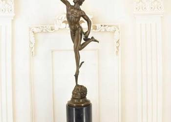 Merkury - Hermes z Samolotem - Figura Z Brązu - Rzeźba Patron Biznes