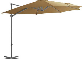 Parasol wiszący ze stalowym słupkiem 300 cm taupe WM-44631