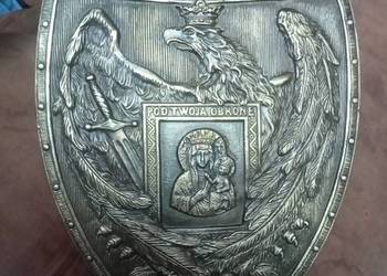 Ryngraf patriotyczny polskie Orzeł Matka Boska Częstochowska Stary mosiężny