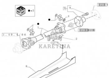 New Holland T6010 Wałek napędowy 52mm d, 1113 - 1170.2mm l 84486129