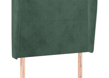 Zagłówek uszak ciemnozielony 83x23x118/128 cm aksamit WM-3117709