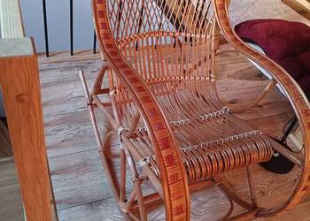 Fotel bujany wiklinowy duży
