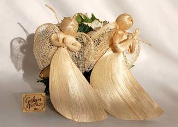 Anioł, anioły z włókna abaca, sznurka, naturalne zawieszki Boże Narodzenie