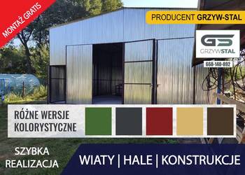 Garaż Blaszany OCYNK /Magazyn/ Wiata Garażowa -Hala -Wiata - GRZYWSTAL