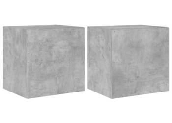 Ścienne szafki TV z LED 2 szt. szarość betonu 405x35x40 cm WM-837253