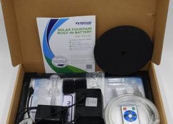 Solarna Fontanna LED 12W z Baterią Pilotem RGB do Oczka Wodnego