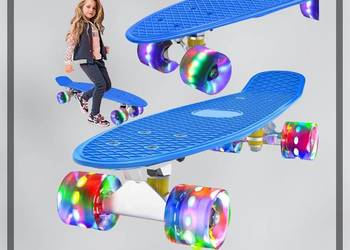 DESKOROLKA FISZKA Led Świecące Koła Led RGB Deska 4 Kolory *