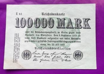 Banknot Niemcy 100.000 Mark 1923 -  E41 / Ładny