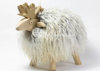 Krzesło, renifer dekoracyjny biało szary