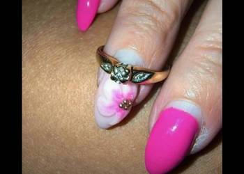 Pierścionek zaręczynowy z diamentami, 585