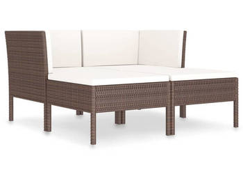 4-cz. zestaw wypoczynkowy do ogrodu poduszki rattan PE brąz WM-3056965