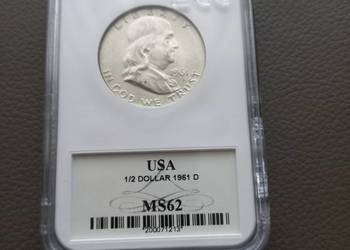 Half dollar Franklin MS 62 srebro