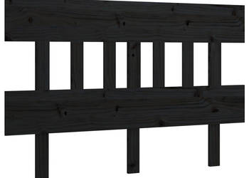 Wezgłowie łóżka czarne 1235x3x81 cm lite drewno sosnowe WM-819114