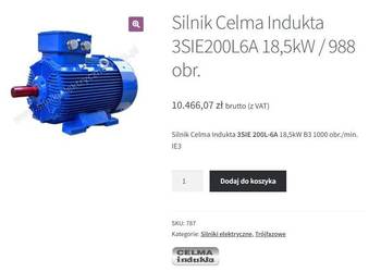 SILNIK łapowy elektryczny NOWY 18,5kW 988 obrotów, fi wału 55mm, 3SIE200L6A