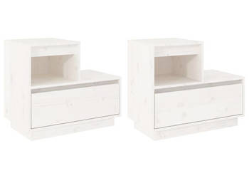 Szafki nocne 2 szt. białe 60x34x51 cm lite drewno sosnowe WM-814377