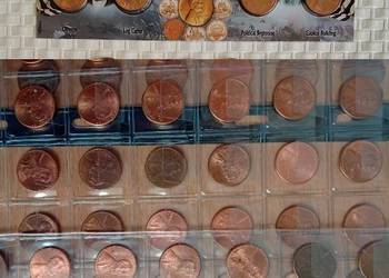 USA 1 cent 40szt monety +FOLDER +Broszura cent od1856do2010