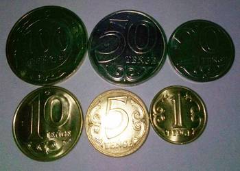 KAZACHSTAN-1, 5, 10, 20, 50, 100 TENGE-2019 r-NOWE NAPISY, Ł