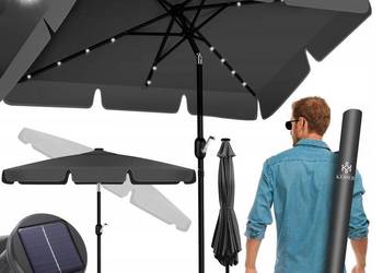 Parasol przeciwłoneczny, prostokąt 125x205cm podświetlenie LED antracyt