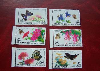 Korea 1987 MNH Mi. 2825/30 Fauna Owady Motyle  a