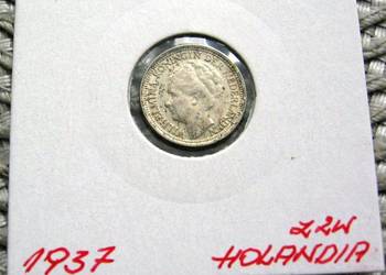 Holandia 10 Cent 1937r - SREBRO