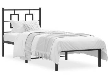 Łóżko Metalowe Czarne Rama Łóżka Ze Stelażem 80x200 cm WM-374232