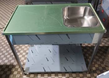 Zlew gastronomiczny z blatem roboczym 100x60x85 z półką