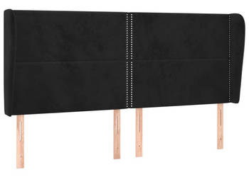Zagłówek uszak czarny 183x23x118/128 cm aksamit WM-3117878
