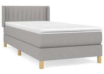 Łóżko kontynentalne z materacem jasnoszare tkanina 80x200 cm WM-3130385