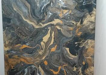 Bezdroża Otchłani – własnoręcznie malowany obraz pouring akrylowy 40×60 cm