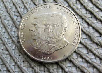 Grecja 500 Drachma 2000r - Prezydent Vikelas i baron Coubertin