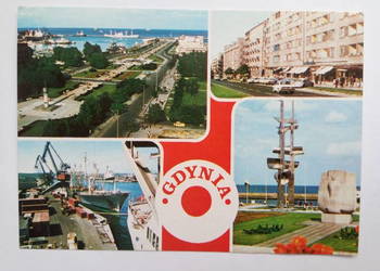 Pocztówka Gdynia z 1992r. + Znaczek