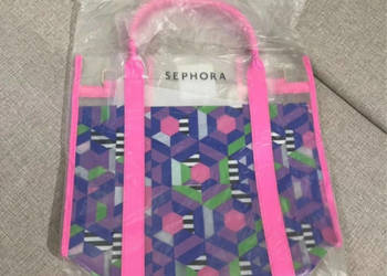 Torba plażowa na ramię z nadrukiem marki Sephora, torebka na zakupy