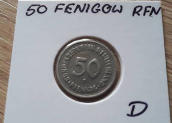 50 Fenigów Niemcy 1950 r men. D 50 Fenigów Niemcy 1950 r men. D