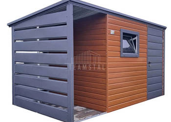 Schowek domek ogrodowy 2,5x2m + wiata 0,5m drzwi okno dach TS1079