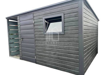 Schowek - Domek Ogrodowy 3x2,5 + wiata 1x2,5m - drzwi + okno  dach  ID713