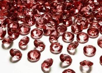 Diamentowe konfetti czerwone 100 szt 12 mm