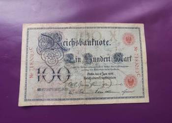Banknot Niemcy 100 Marek 1907 - Poszukiwany / Rzadki !
