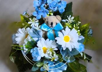 Stroik z Misiem na Pomnik - Cmentarz, donica  FB emilcia22