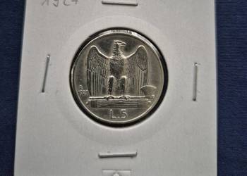 Włochy  5 lirów 1927,SREBRO  K16