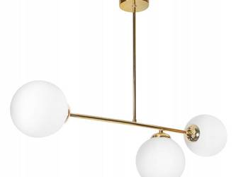 LAMPA WISZĄCA SUFITOWA ŻYRANDOL ZŁOTA 3 KULE Gold - Polska !