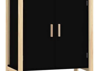 Szafka czarna 62x38x70 cm materiał drewnopochodny WM-345670