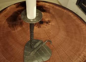 Świecznik ręcznie kuty, kowalstwo artystyczne, rękodzieło