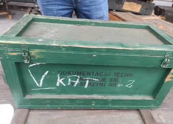 Skrzynia drewniana zielona wojskowa 78x 34 x 36cm