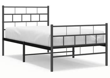 Łóżko Metalowe Czarne Rama Łóżka Ze Stelażem 107x203cm WM-355673