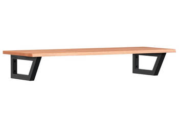 Półka ścienna pod umywalkę stal i lite drewno dębowe WM-3302571