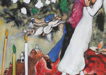 Gustowny prezent świąteczny Obraz Trzy świeczki Marc Chagall