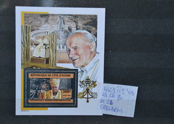 Znaczki.Papież Jan Paweł II Wybrzeże Kości Słoniowej II ** Ks Chr 80 bl 26