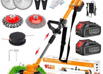 Akumulatorowa podkaszarka do trawnika 21 V 2x aku szczotka do chwas Używana