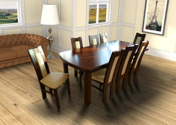 Stół Dębowy KARO + 6 krzeseł OMEGA